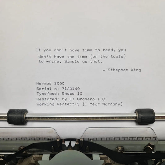 Hermes 3000 Typewriter, Rare Epoca Font, QWERTY, Serviced - ElGranero Typewriter.Company