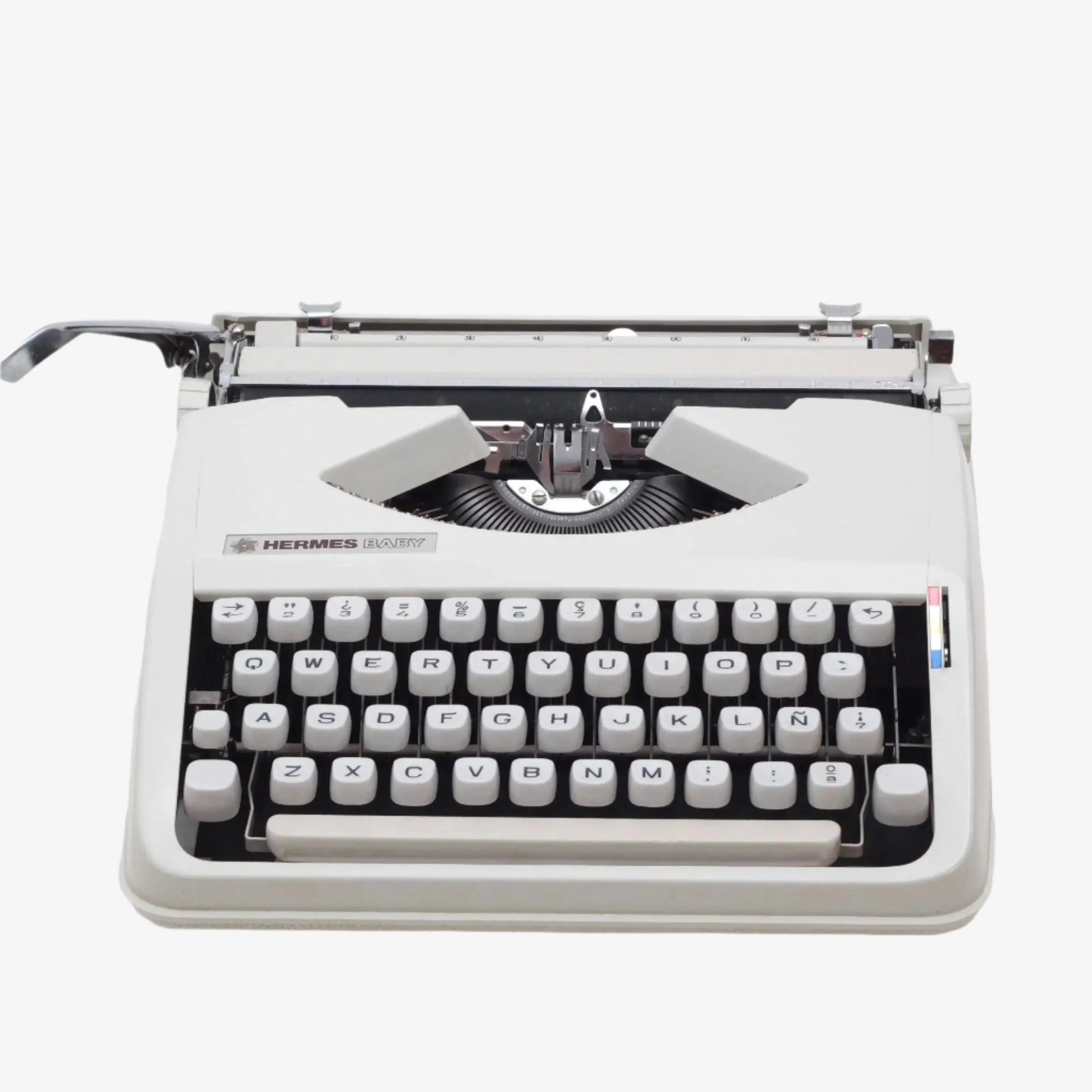 Hermes Baby Gray Manual Vintage Typewriter, Portable, Refurbished