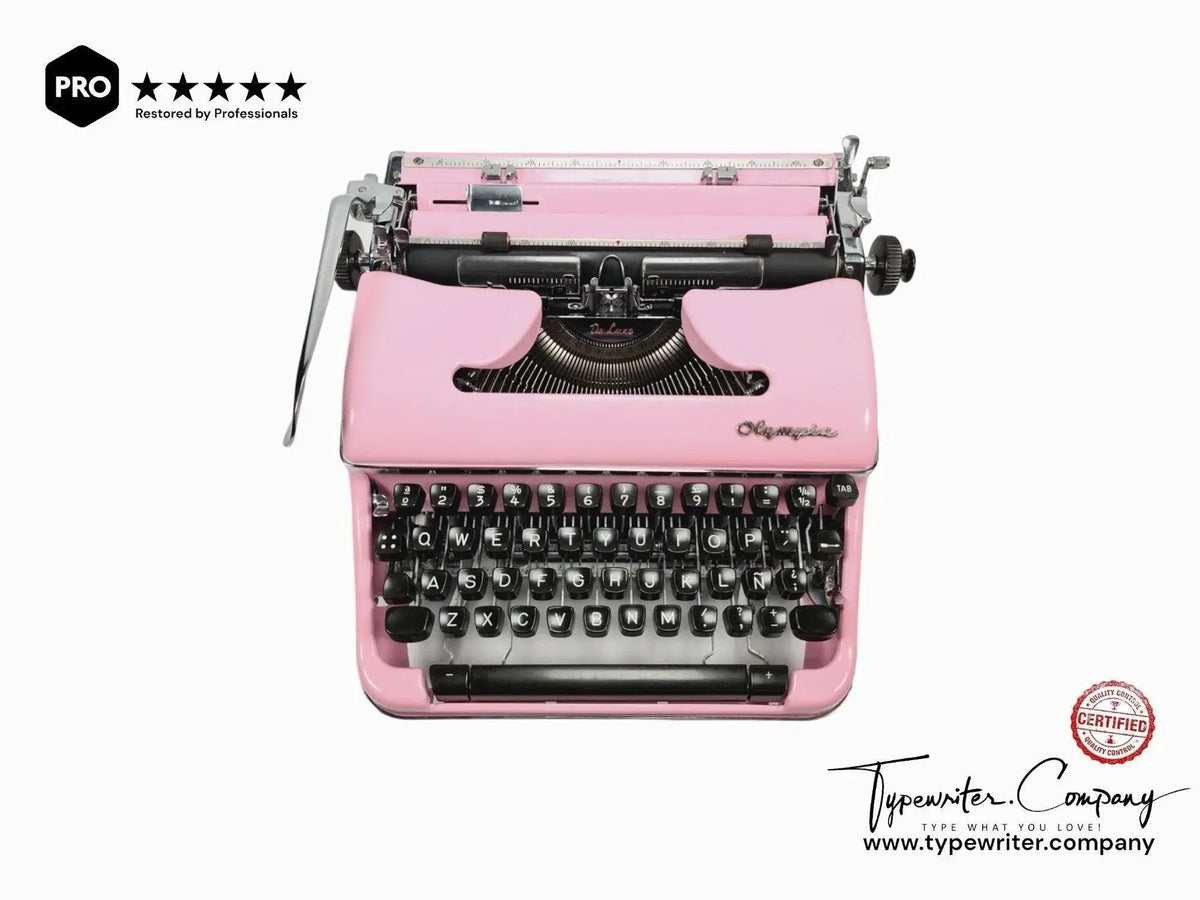 SOLD! Olympia SM4 Pink, Vintage Manual Typewriter, Restored - ElGranero Typewriter.Company