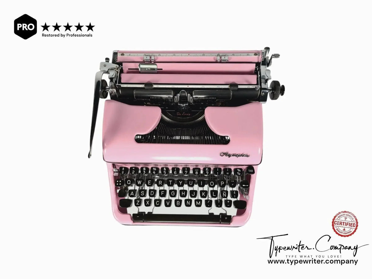 SOLD! Olympia SM4 Pink, Vintage Manual Typewriter, Restored - ElGranero Typewriter.Company