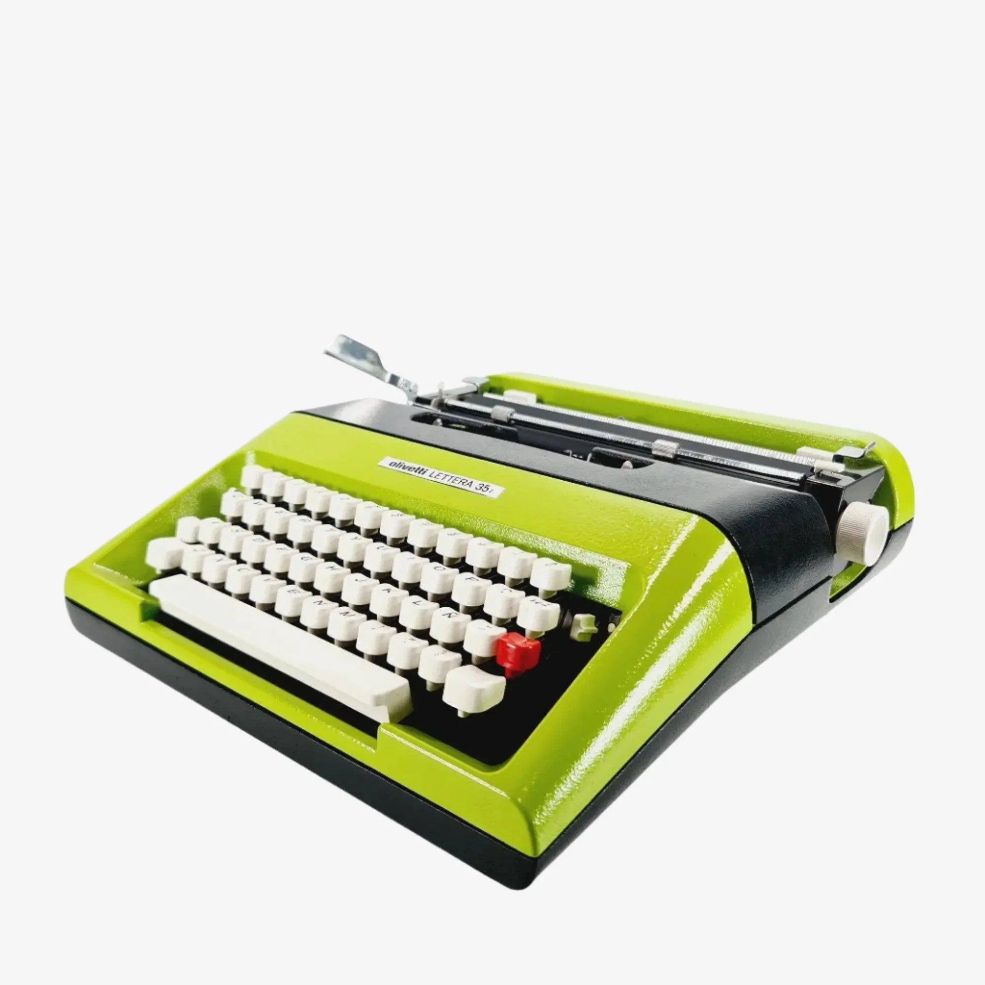 Olivetti Lettera 35 Black and Green Manual Vintage Typewriter