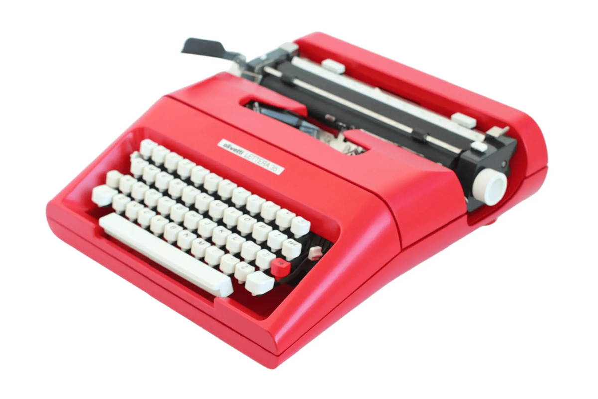 Olivetti Lettera 35 Red, Vintage Manual Typewriter, Refurbished - ElGranero Typewriter.Company