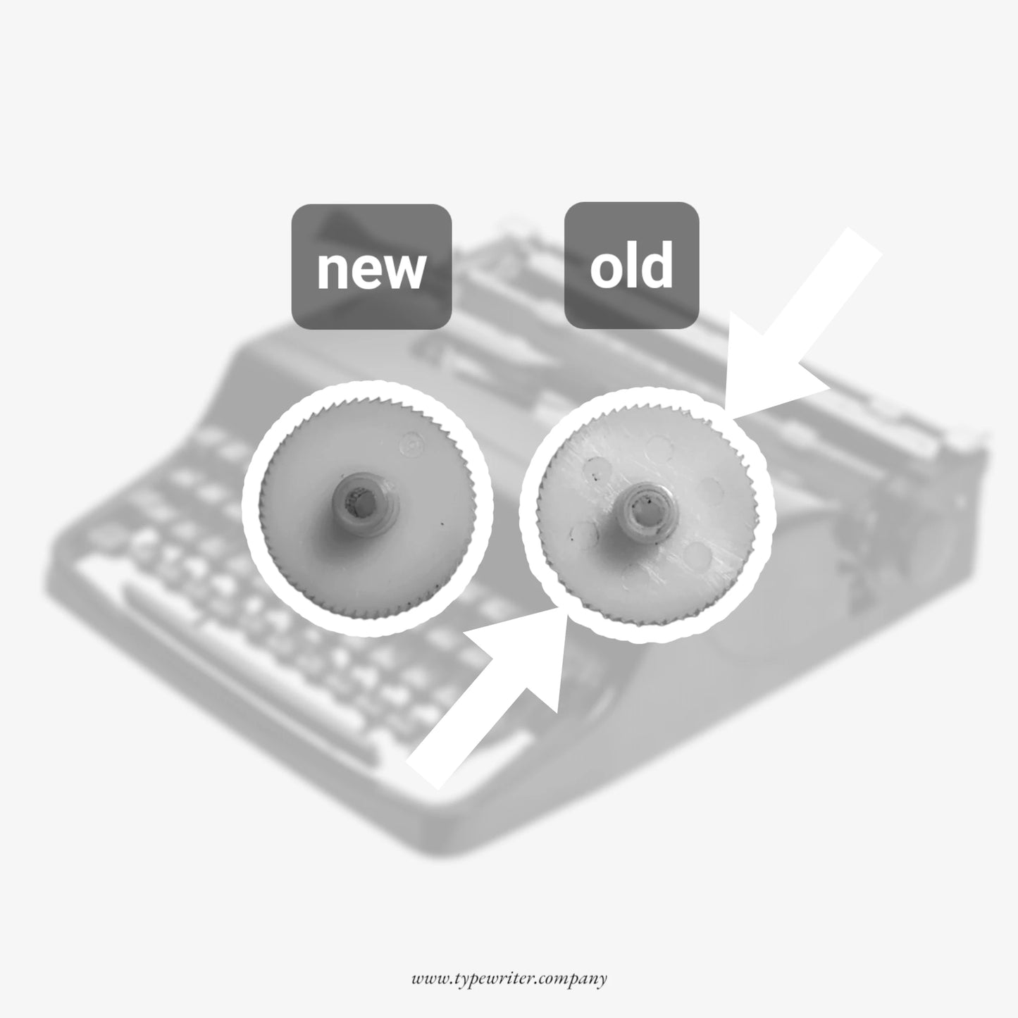 Olivetti Lettra Series, Ribbon Spool Drive Gear - Vintage Typewriter Spare Part ElGranero Typewriter.Company