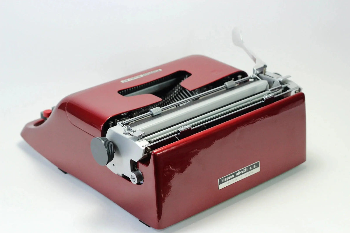 Olivetti Studio 44 Burgundy Vintage Typewriter, Restored - ElGranero Typewriter.Company