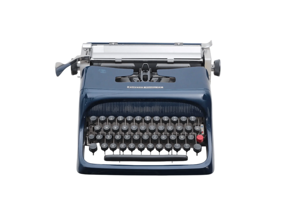 Olivetti Studio 44 Machine à écrire vintage bleu marine, restaurée - ElGranero Typewriter.Company