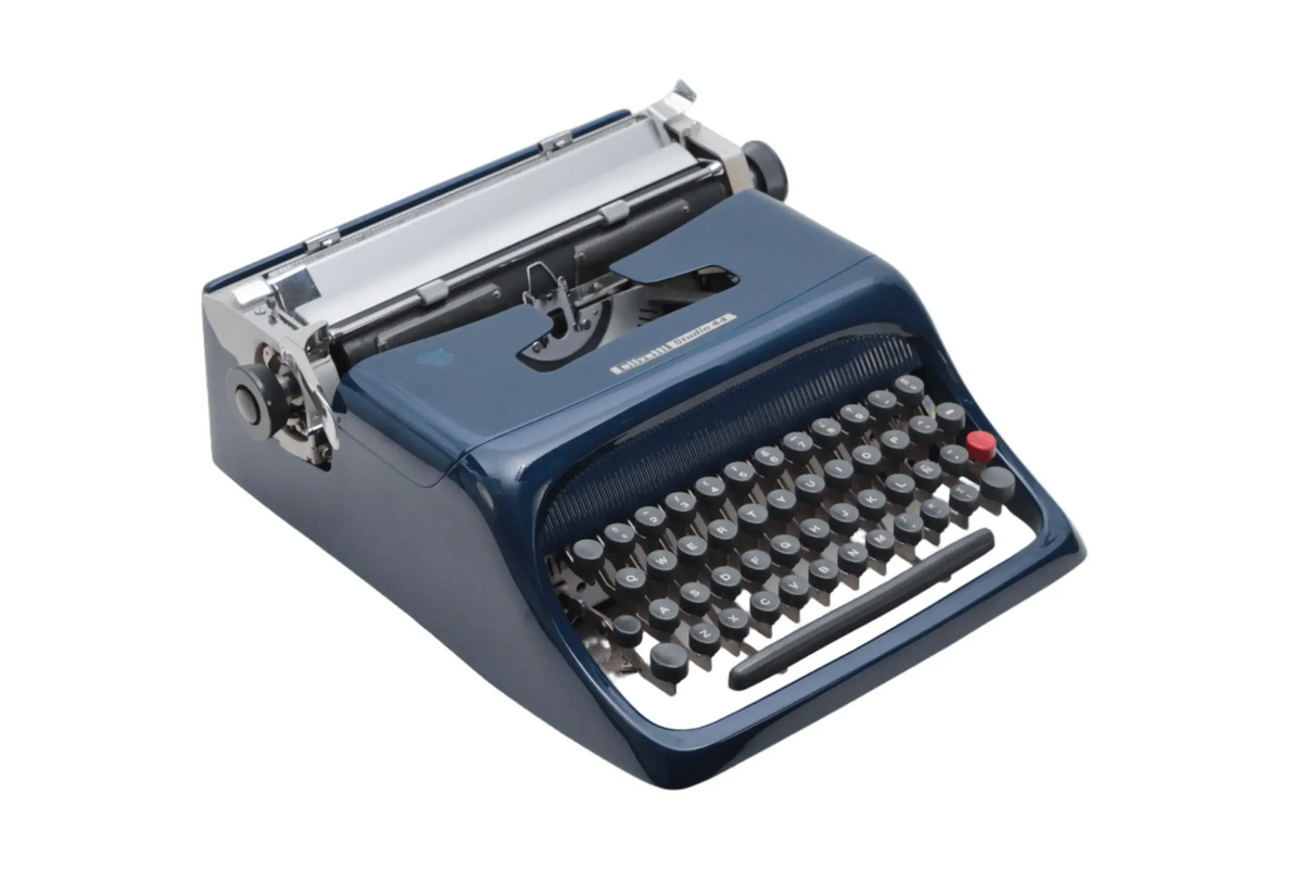 Olivetti Studio 44 Machine à écrire vintage bleu marine, restaurée - ElGranero Typewriter.Company