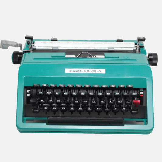 Olivetti Studio 45 Turquoise Vintage Manual Typewriter, Serviced - ElGranero Typewriter.Company
