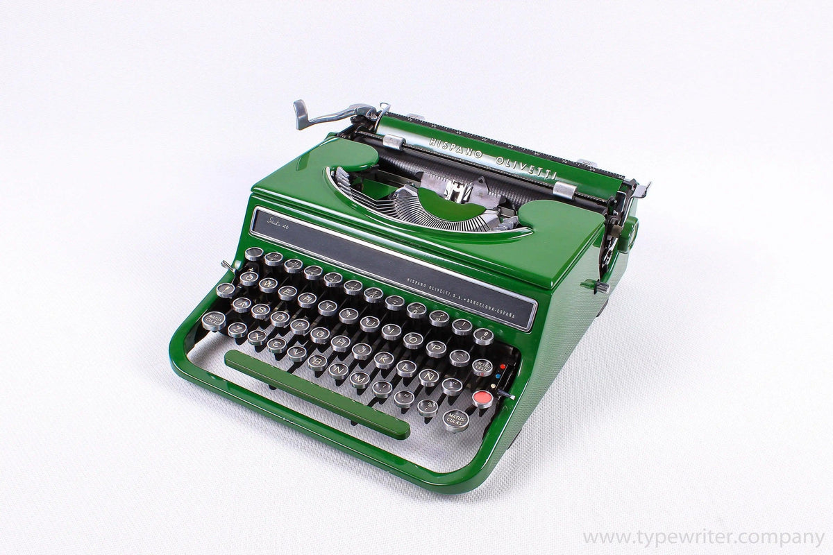 Olivetti Studio 46(42) Glossy Green Vintage Typewriter, Restored - ElGranero Typewriter.Company