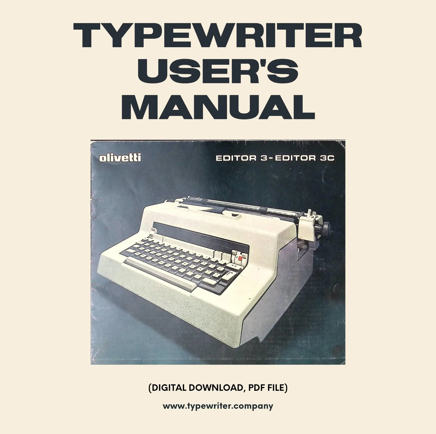 Typewriter Instruction Manual, for User/Owner - Olivetti Editor 3/3C in Spanish, Instant download, Digital Copy. - ElGranero Typewriter.Company