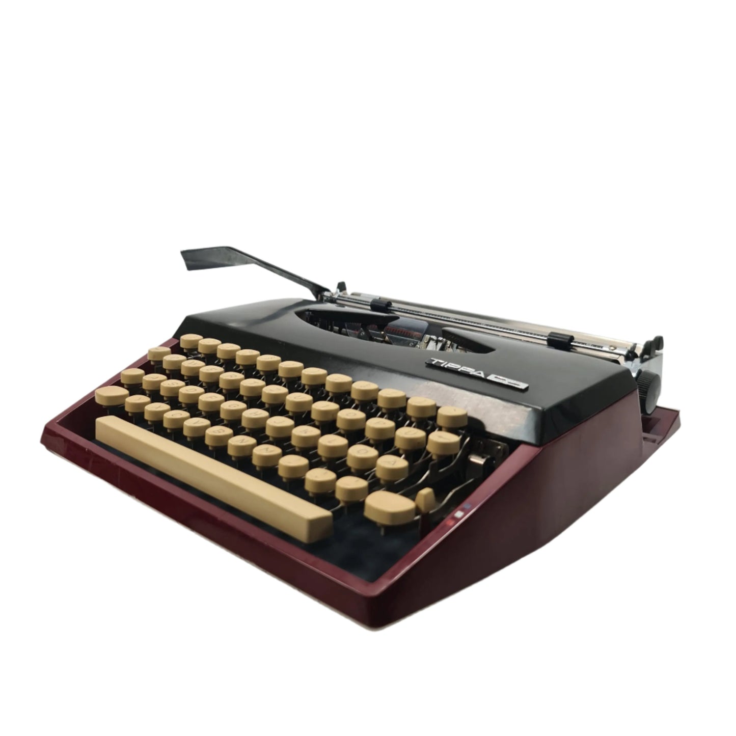 Adler Tippa S, Burgundy Manual Vintage Typewriter, QWERTZ, Serviced ElGranero Typewriter.Company