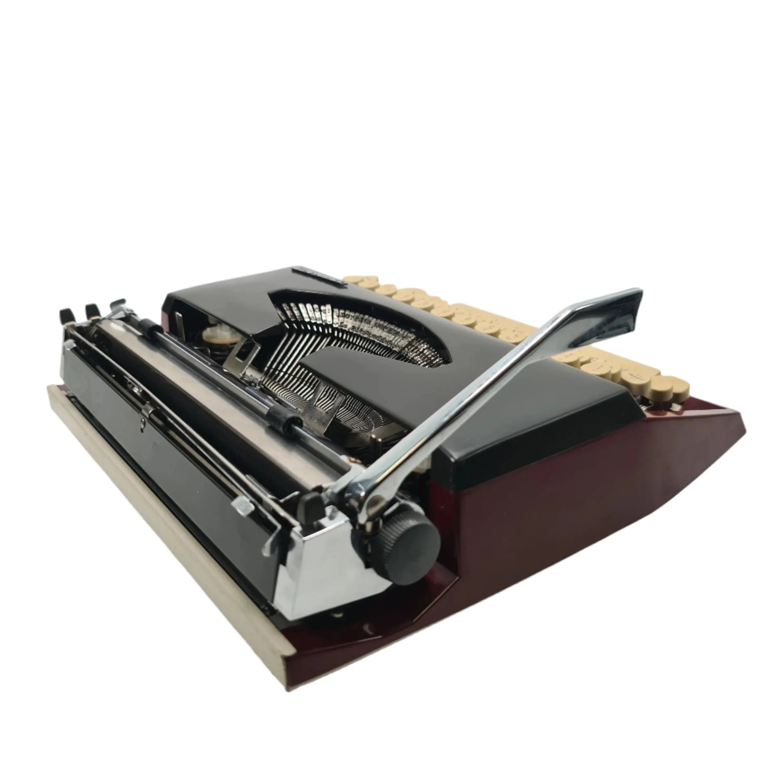 Adler Tippa S, Burgundy Manual Vintage Typewriter, QWERTZ