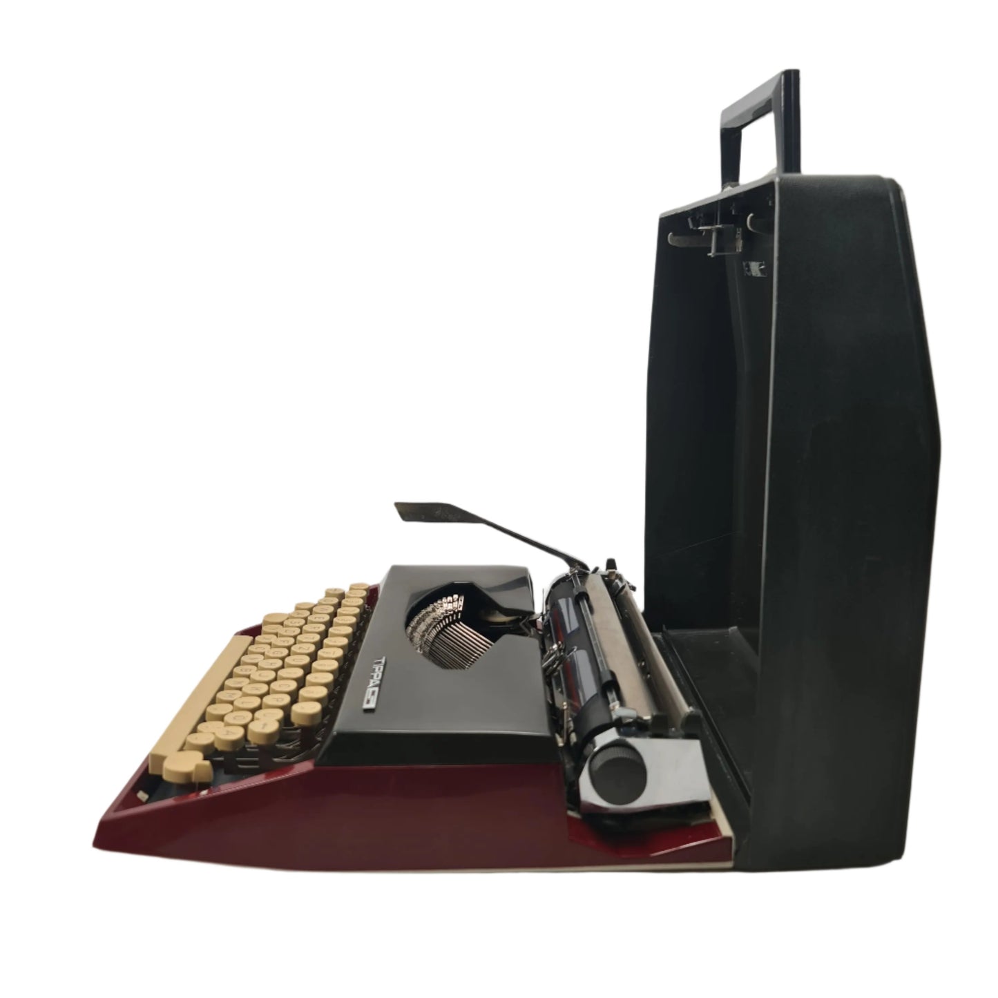 Adler Tippa S, Burgundy Manual Vintage Typewriter, QWERTZ, Serviced ElGranero Typewriter.Company