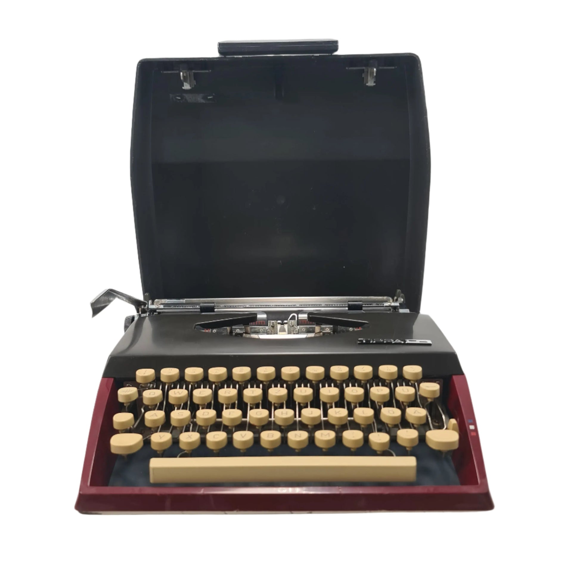 Adler Tippa S, Burgundy Manual Vintage Typewriter, QWERTZ, Serviced ElGranero Typewriter.Company