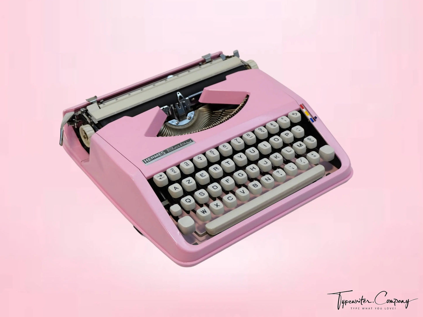 CURSIVE Barbie Pink Hermes Baby Manual Vintage Typewriter, Serviced - ElGranero Typewriter.Company