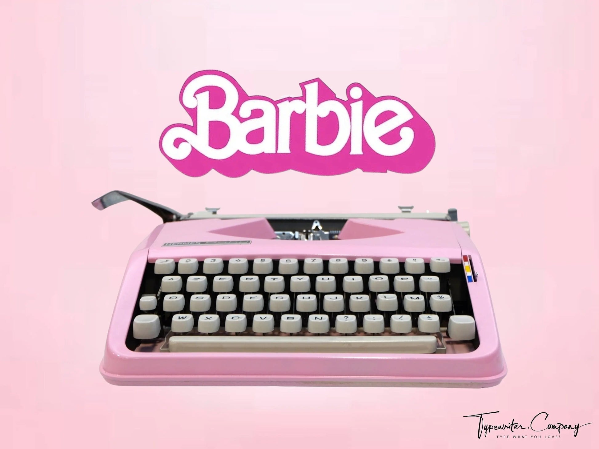 CURSIVE Barbie Pink Hermes Baby Manual Vintage Typewriter, Serviced - ElGranero Typewriter.Company