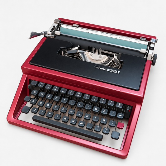Olivetti Dora Burgundy Red – Vintage Manual Typewriter, Serviced