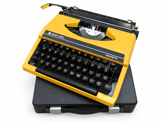 Silver-Reed Silverette Yellow Vintage Manual Typewriter, Serviced