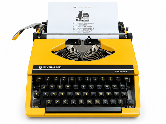 Silver-Reed Silverette Yellow Vintage Manual Typewriter, Serviced