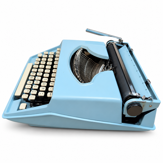 Remington Idool Light Blue Vintage Manual Typewriter, Serviced, With Case
