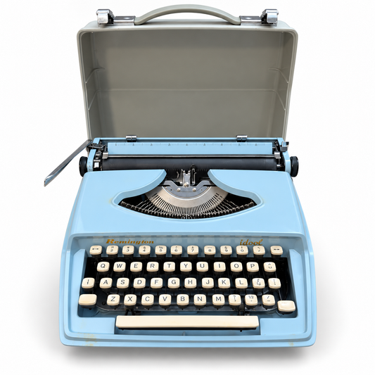 Remington Idool Light Blue Vintage Manual Typewriter, Serviced, With Case