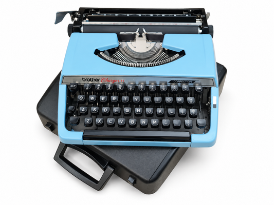 Brother Charger 11 Light Blue Vintage Manual Typewriter, Serviced, With Case
