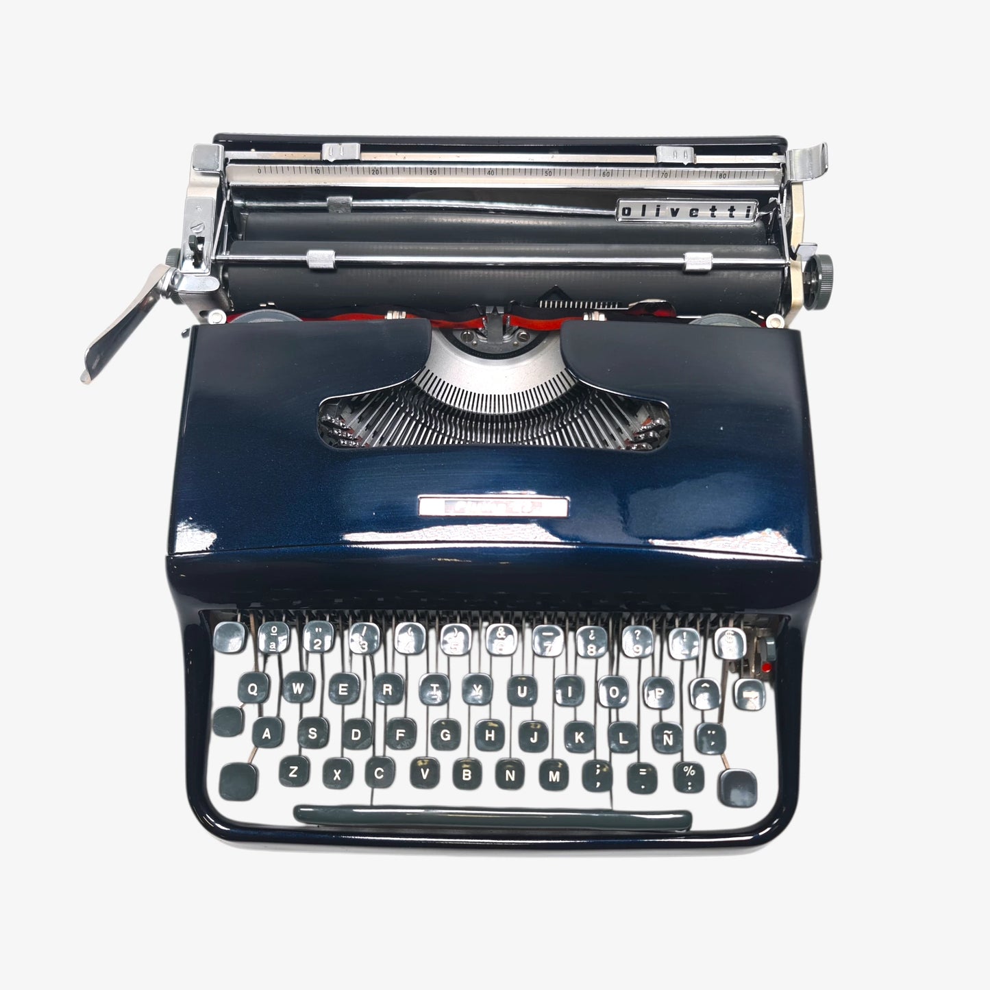 (Copia) Olivetti Pluma 22 - Chrome Limited Edition Typewriter QWERTY  ElGranero Typewriter.Company