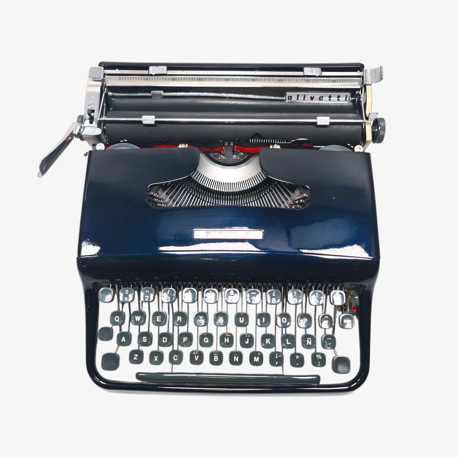 (Copia) Olivetti Pluma 22 - Chrome Limited Edition Typewriter QWERTY  ElGranero Typewriter.Company