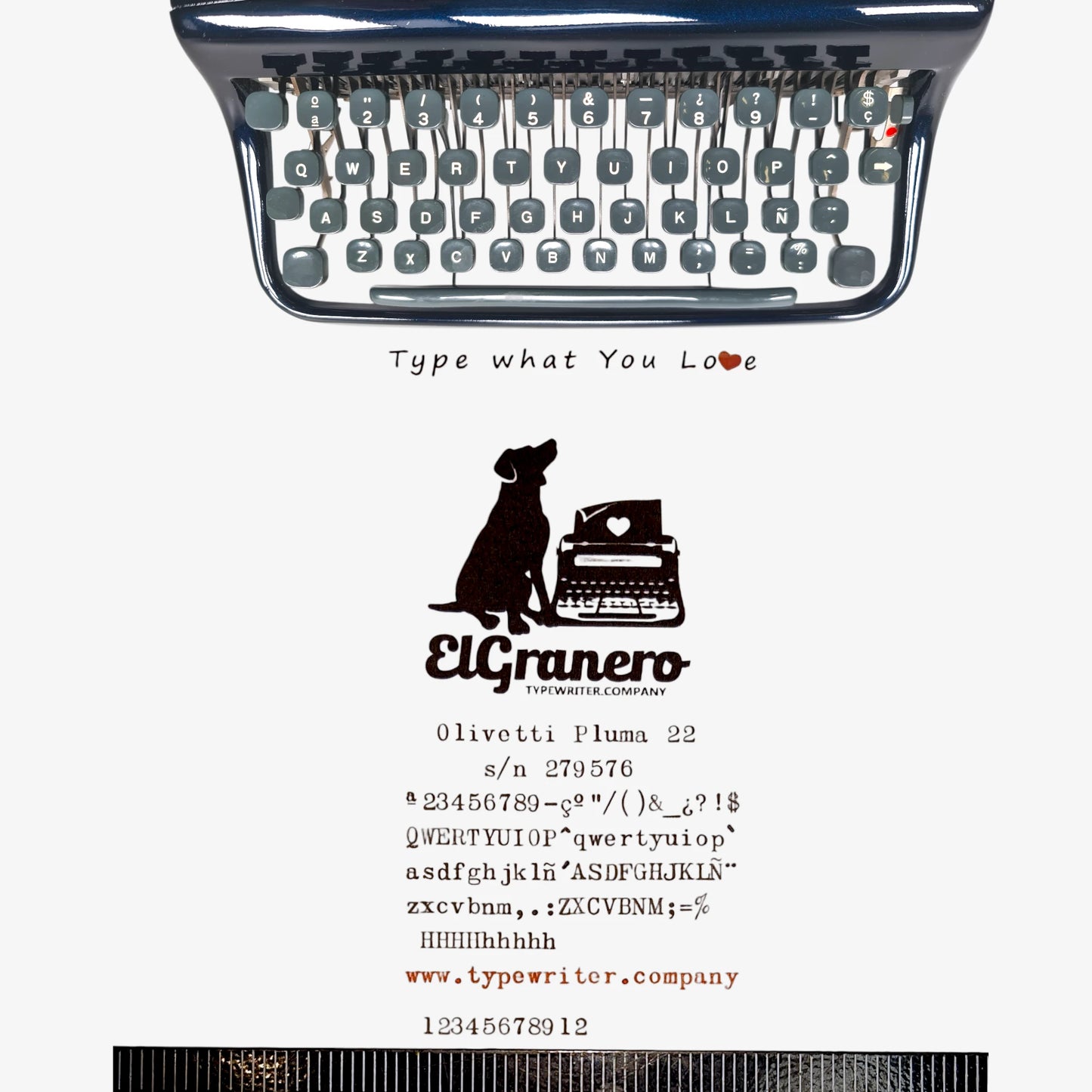 (Copia) Olivetti Pluma 22 - Chrome Limited Edition Typewriter QWERTY  ElGranero Typewriter.Company