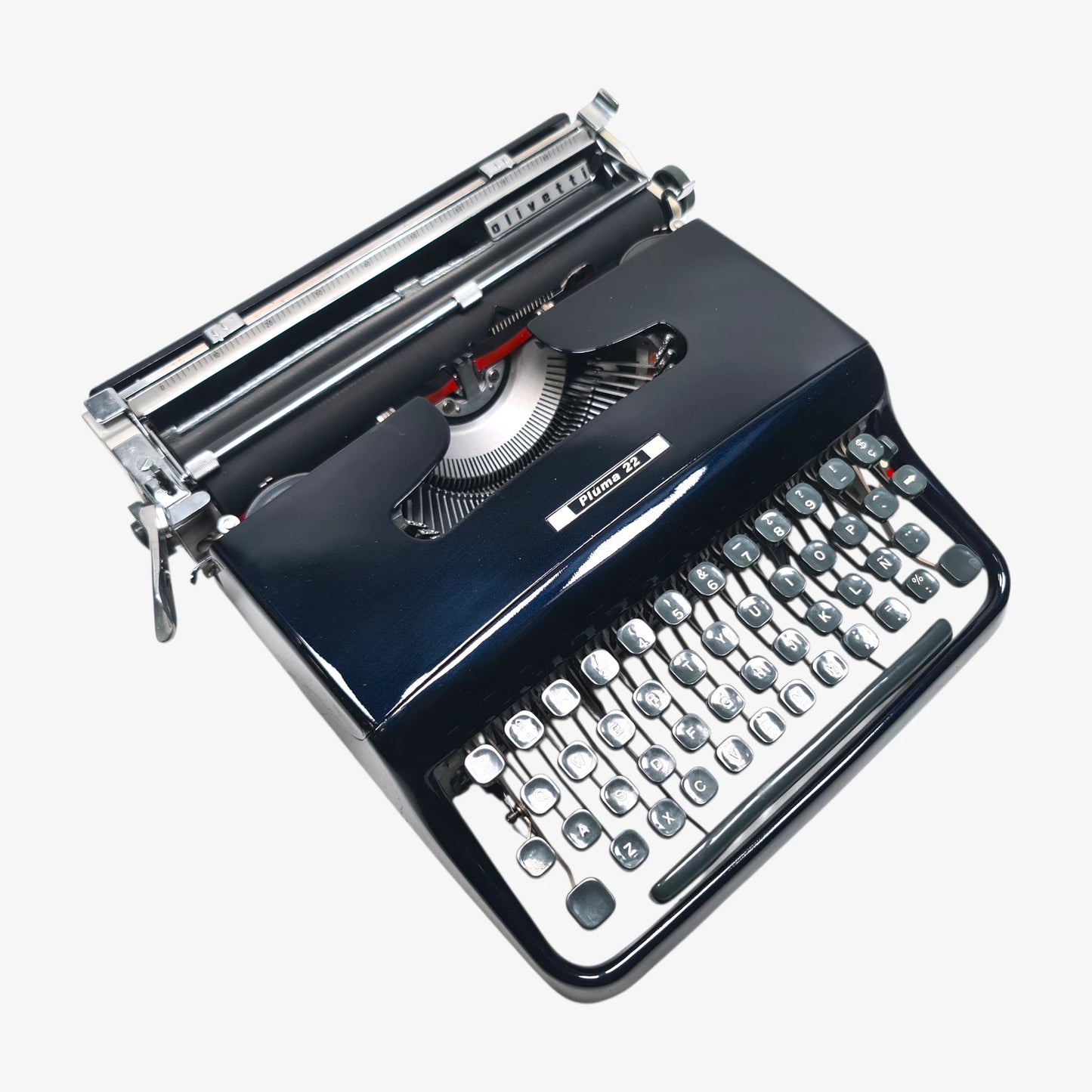 (Copia) Olivetti Pluma 22 - Chrome Limited Edition Typewriter QWERTY  ElGranero Typewriter.Company