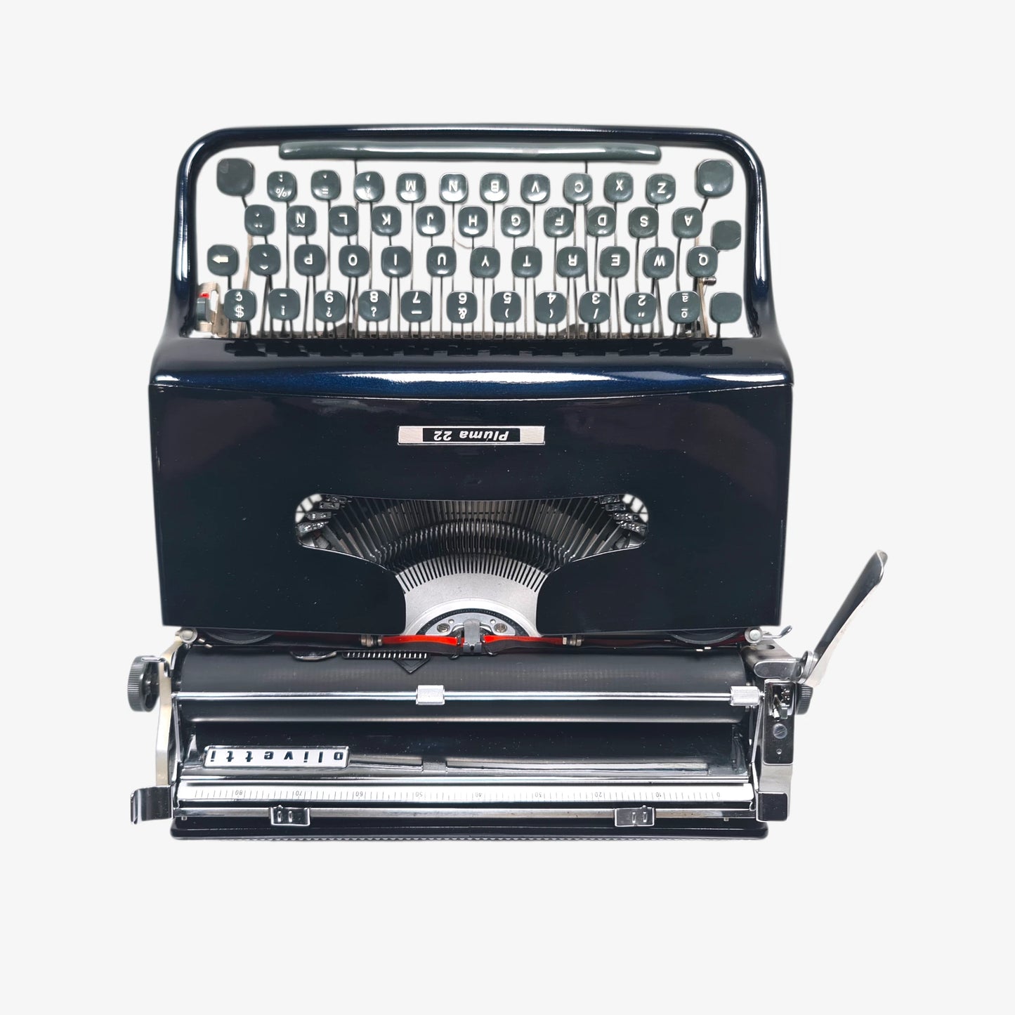 (Copia) Olivetti Pluma 22 - Chrome Limited Edition Typewriter QWERTY  ElGranero Typewriter.Company