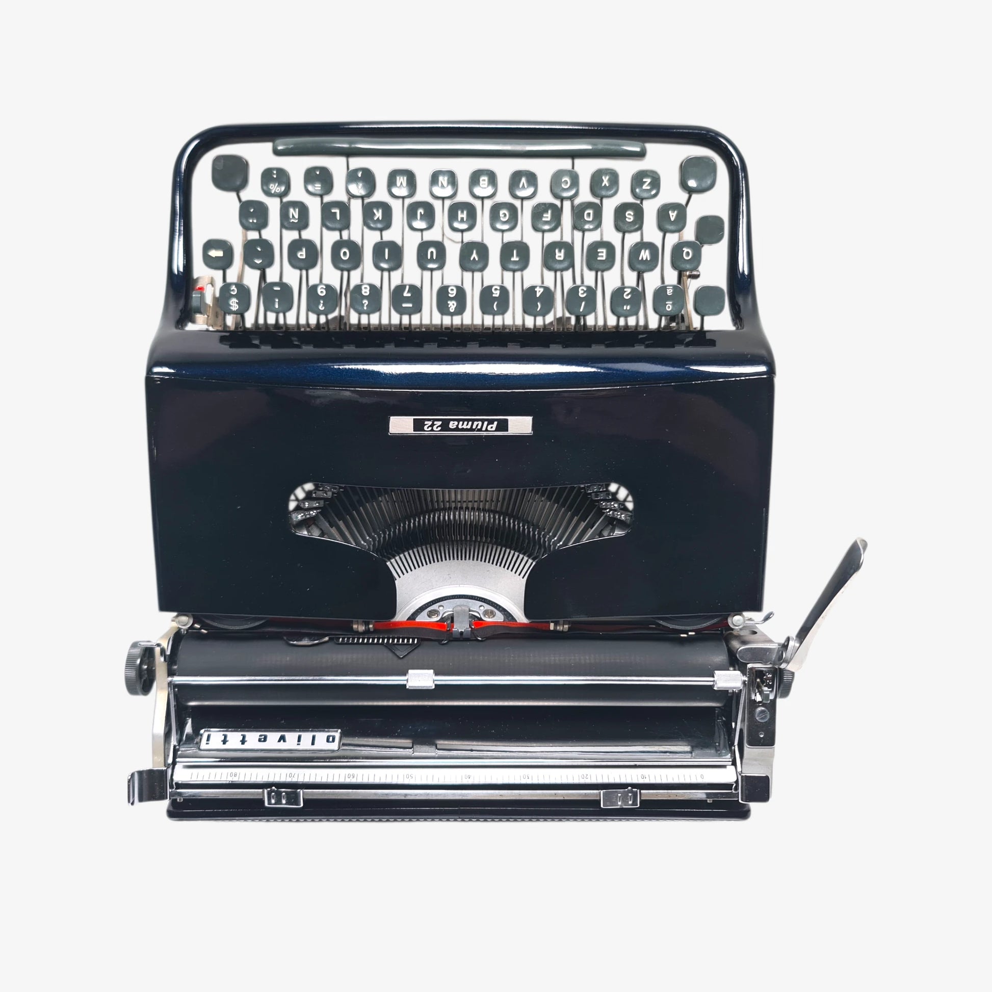 (Copia) Olivetti Pluma 22 - Chrome Limited Edition Typewriter QWERTY  ElGranero Typewriter.Company