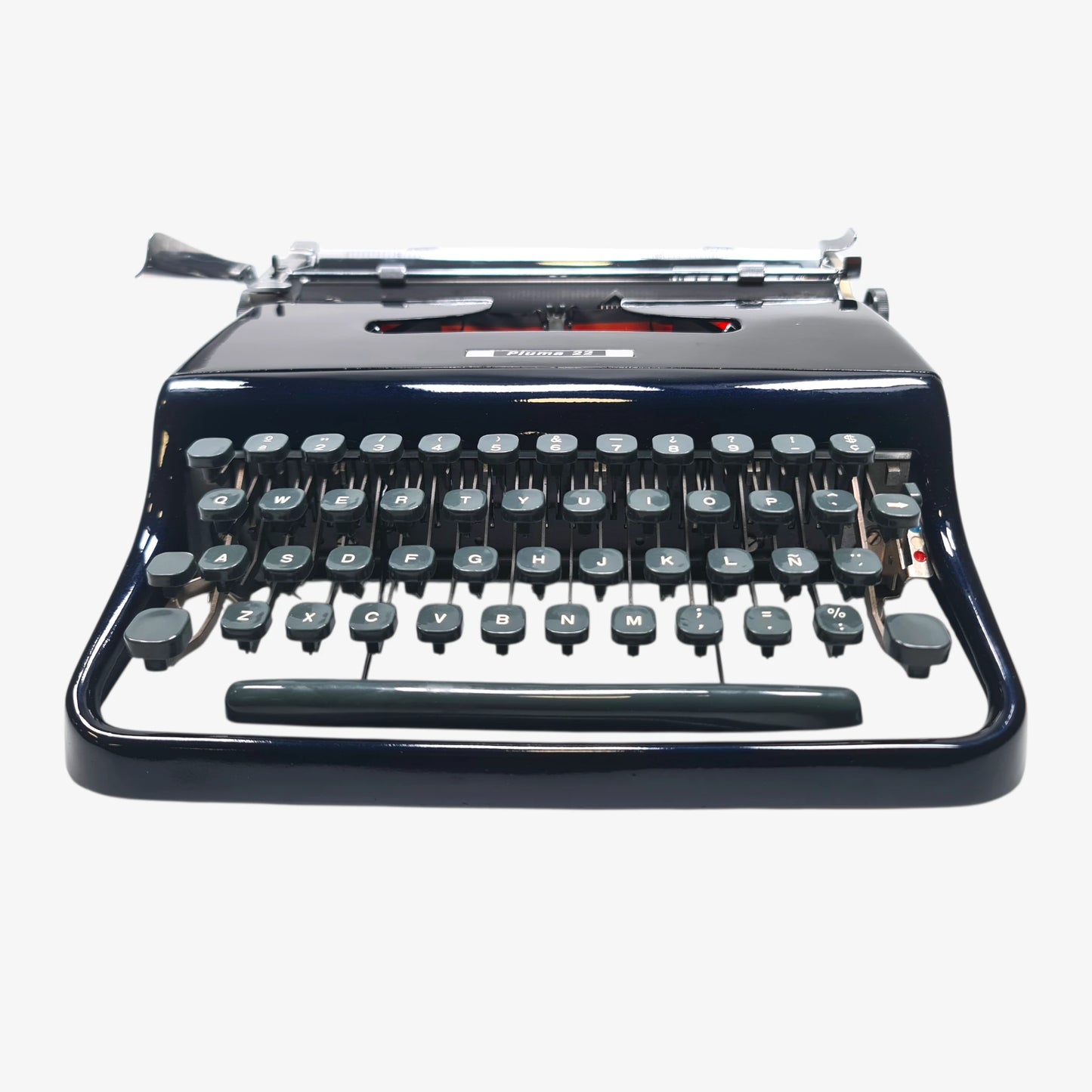 (Copia) Olivetti Pluma 22 - Chrome Limited Edition Typewriter QWERTY  ElGranero Typewriter.Company