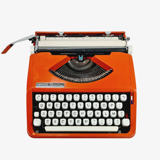 Cursive font typewriter - Hermes Baby Orange, Vintage Manual Typewriters, Restored El Granero Typewriter.Company