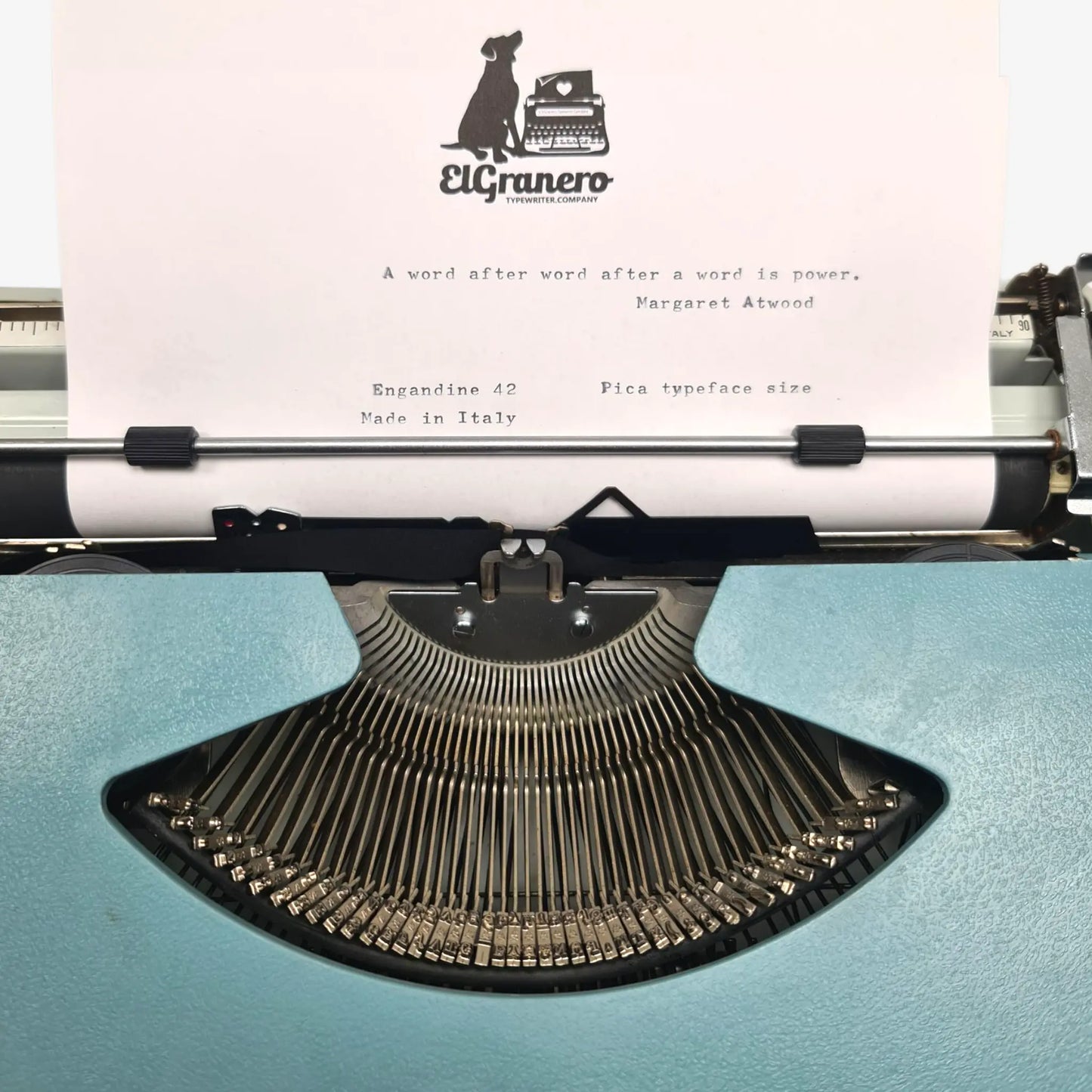 Engadine 42- Restored 1970s Portable Typewriter (QWERTY, Pica Typeface, Made in Italy)  ElGranero Typewriter.Company