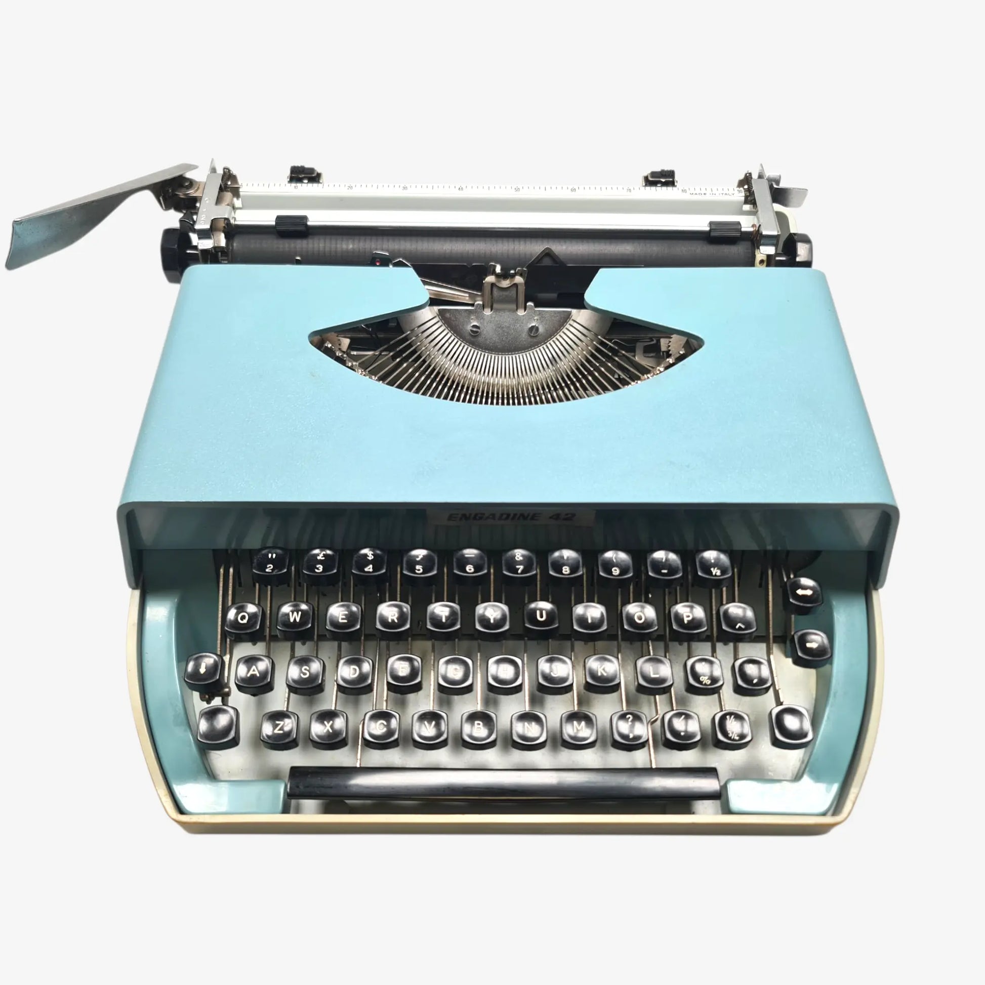 Engadine 42- Restored 1970s Portable Typewriter (QWERTY, Pica Typeface, Made in Italy)  ElGranero Typewriter.Company