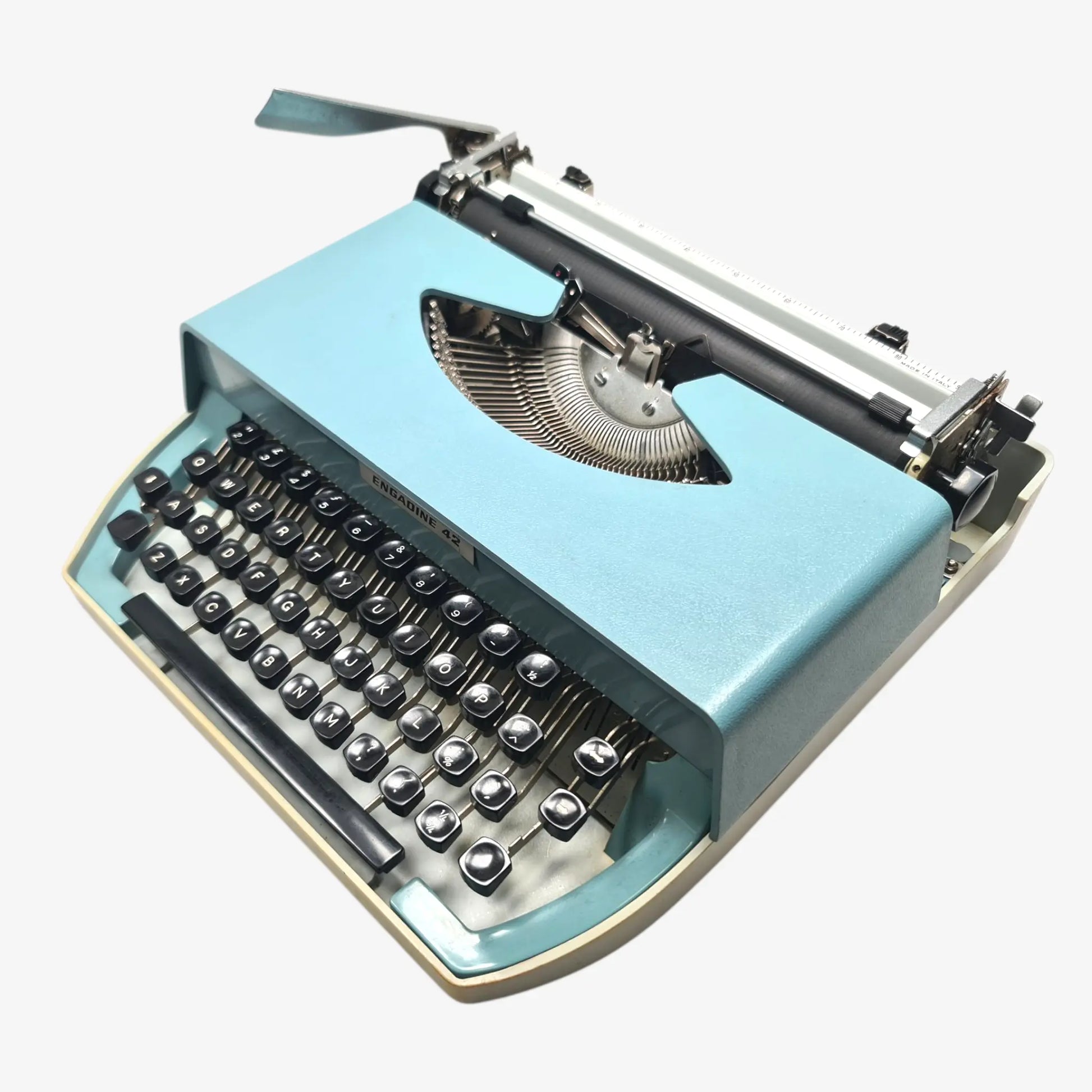 Engadine 42- Restored 1970s Portable Typewriter (QWERTY, Pica Typeface, Made in Italy)  ElGranero Typewriter.Company