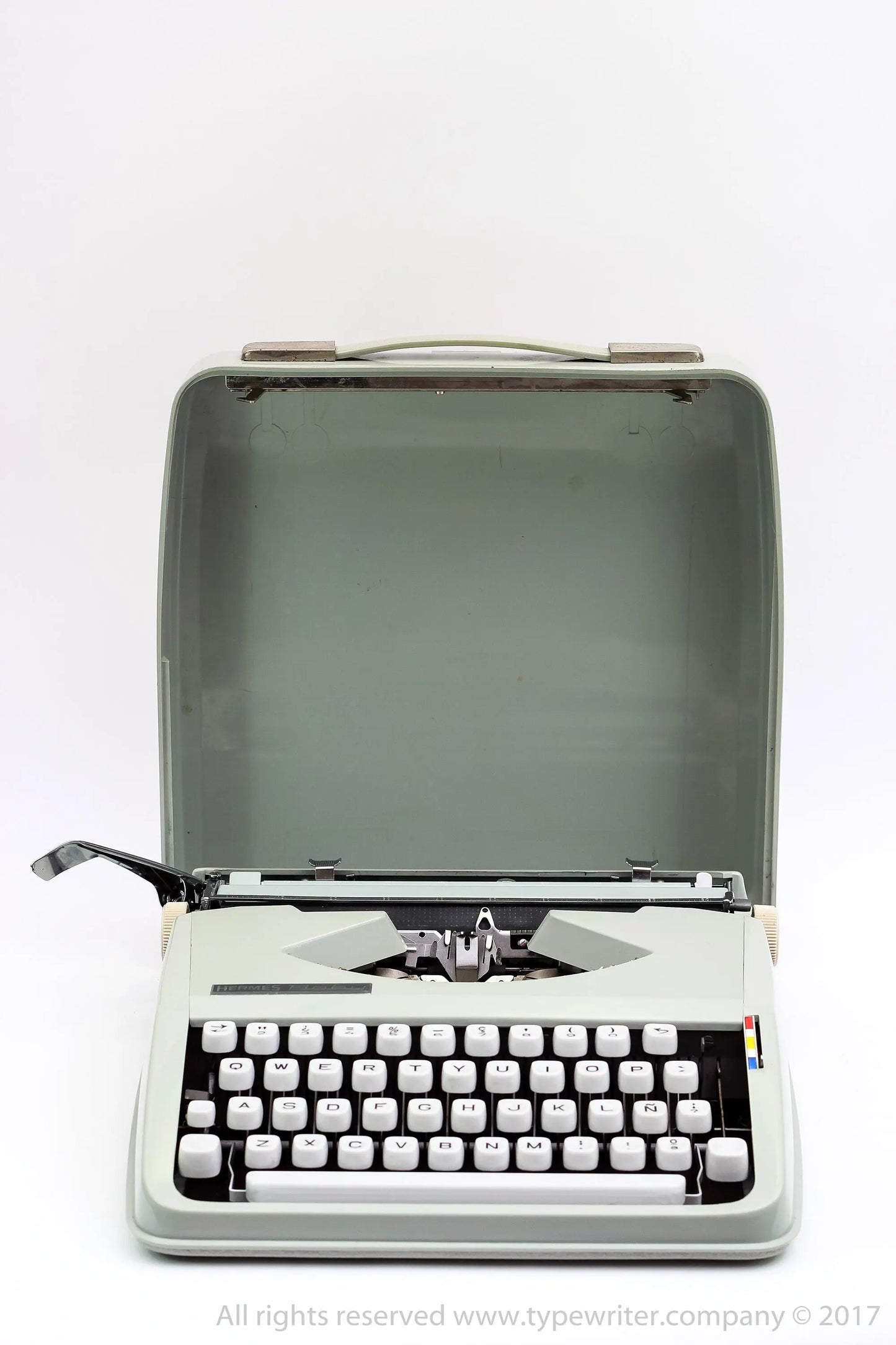 FAB Cursive HERMES BABY typewriter - choose your colour - script  - portable typewriter - working typewriter - light grey typewriter - ElGranero Typewriter.Company