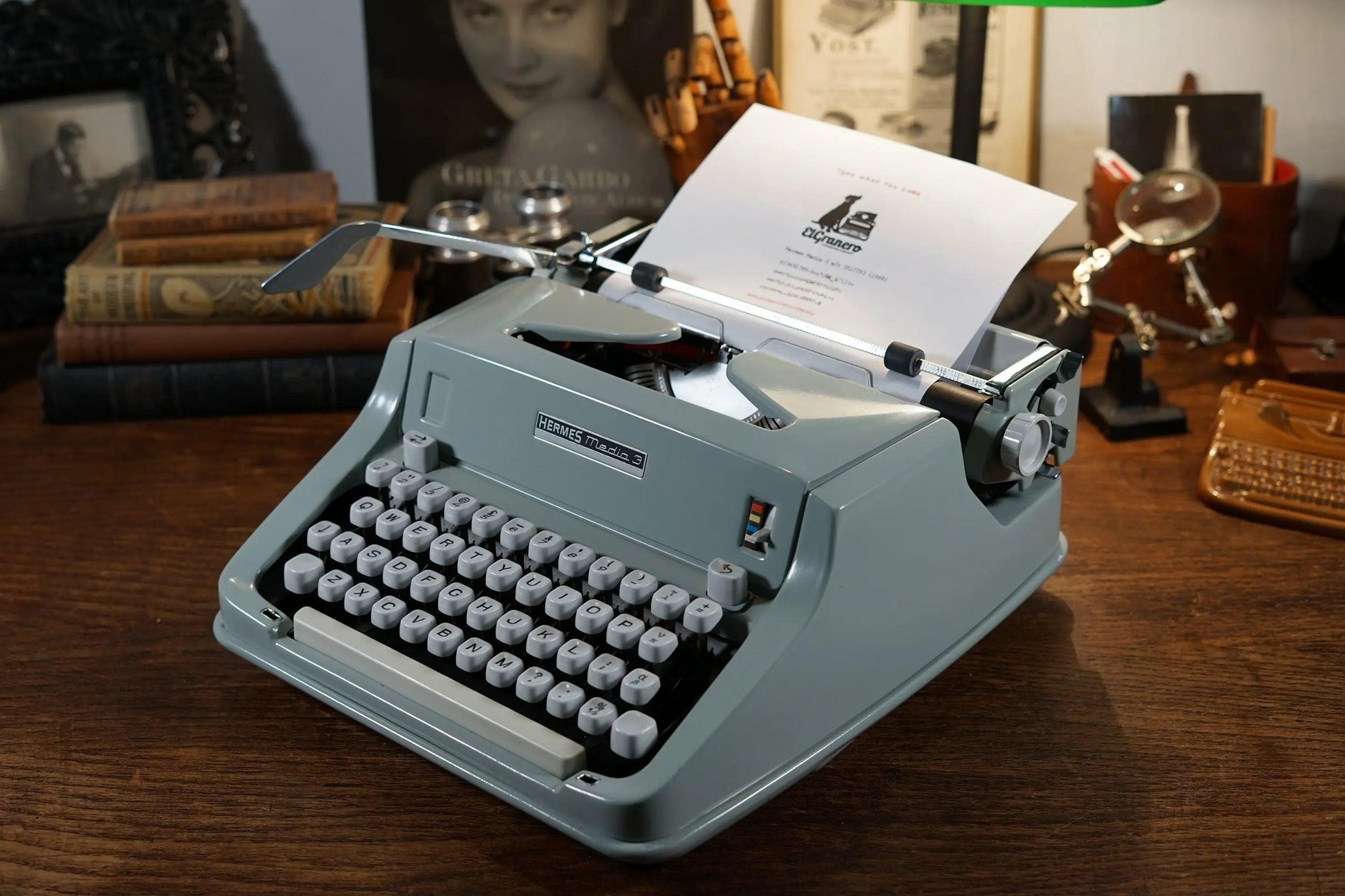 Extremely Rare Hermes Media 3 Typewriter 13 cpi Elite Techno Font, Maths/Physics/Greek Symbols - ElGranero Typewriter.Company