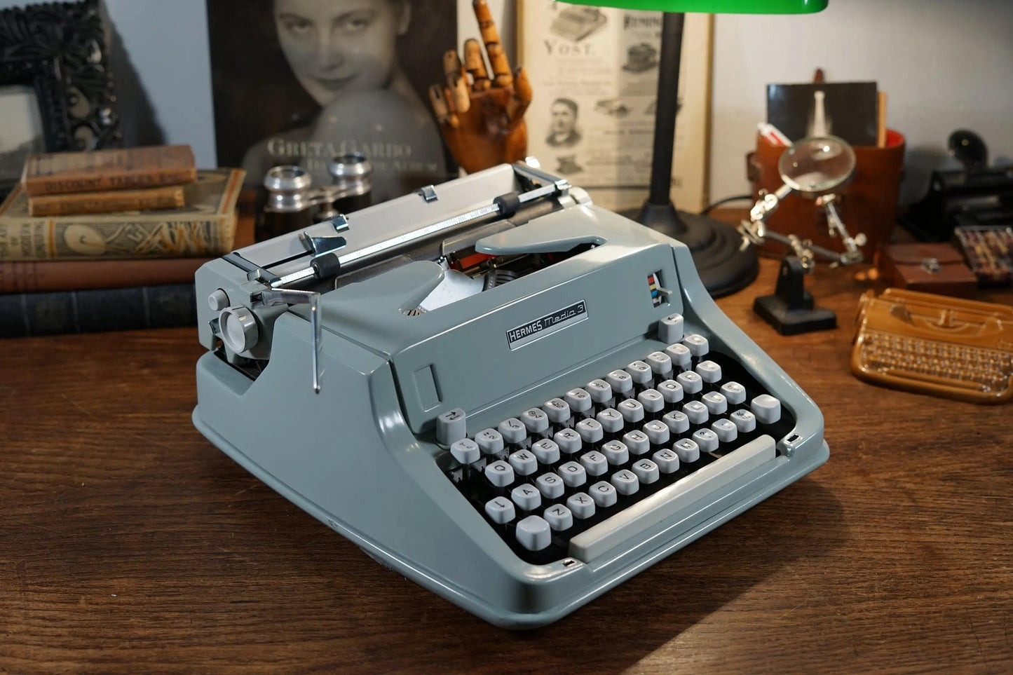 Extremely Rare Hermes Media 3 Typewriter 13 cpi Elite Techno Font, Maths/Physics/Greek Symbols - ElGranero Typewriter.Company