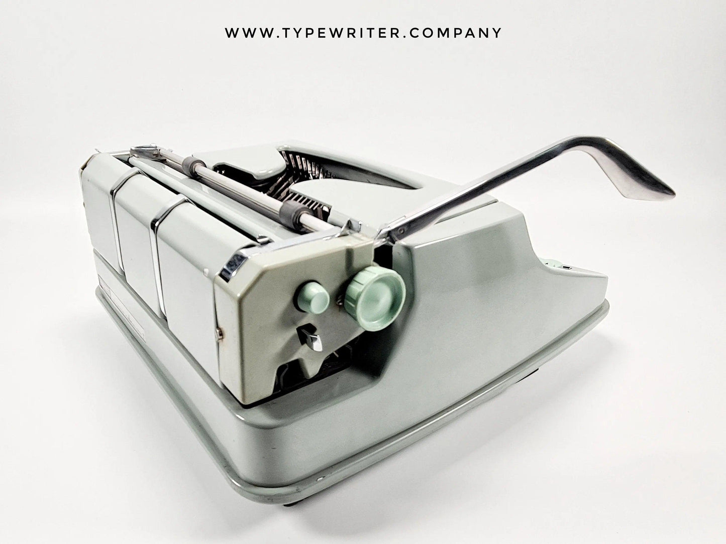 Hermes 3000 Light Green Typewriter, Ñ, Vintage, Mint Condition, Manual Portable, Professionally Serviced by Typewriter.Company - ElGranero Typewriter.Company