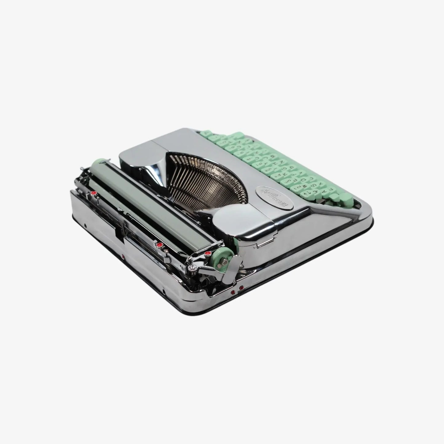 Hermes Baby Chrome-Plated, Vintage Manual Typewriter, Refurbished El Granero Typewriter.Company
