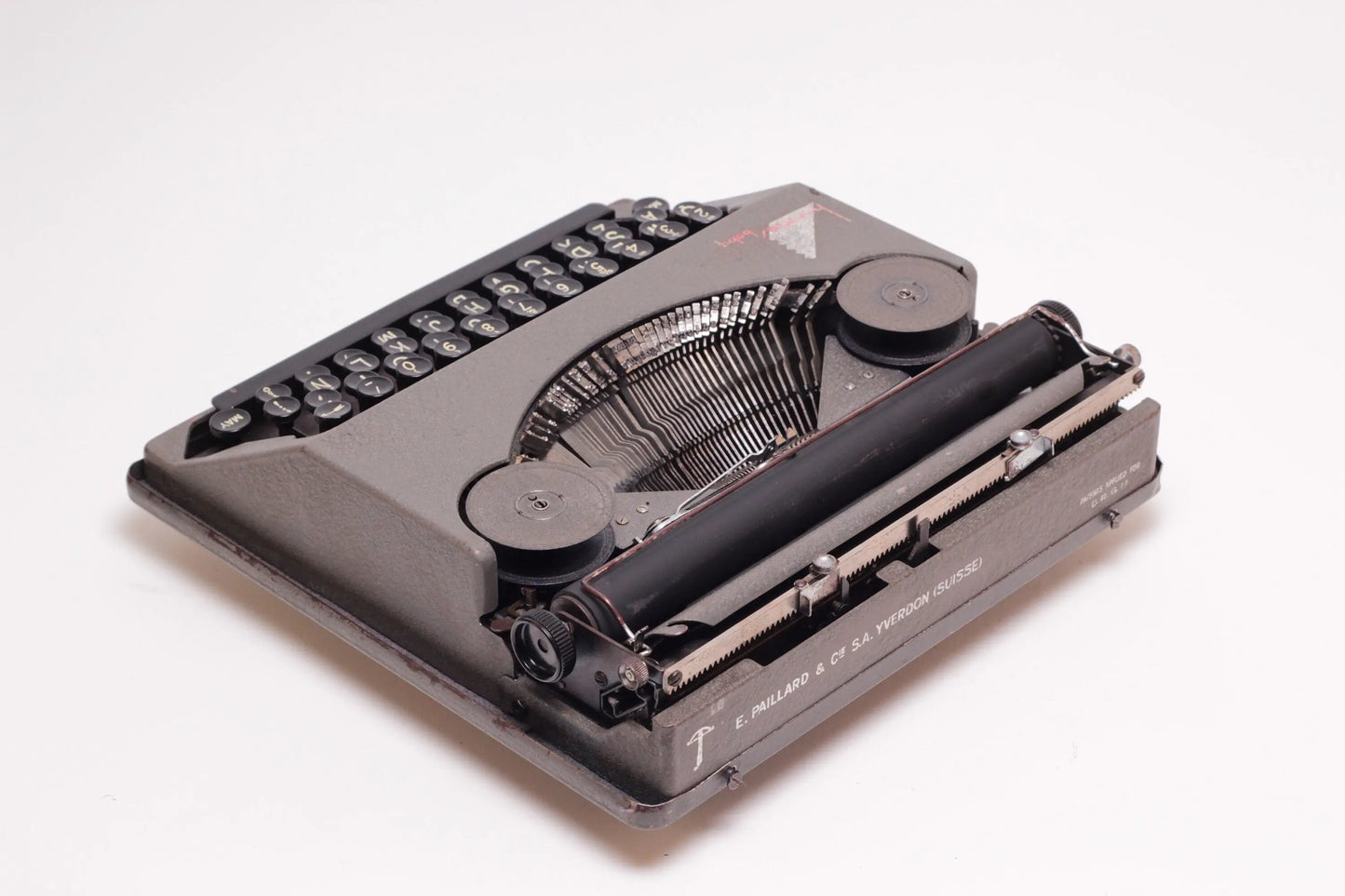 Hermes Baby Dark Gray Typewriter, Vintage, Manual Portable, Professionally Serviced by Typewriter.Company - ElGranero Typewriter.Company