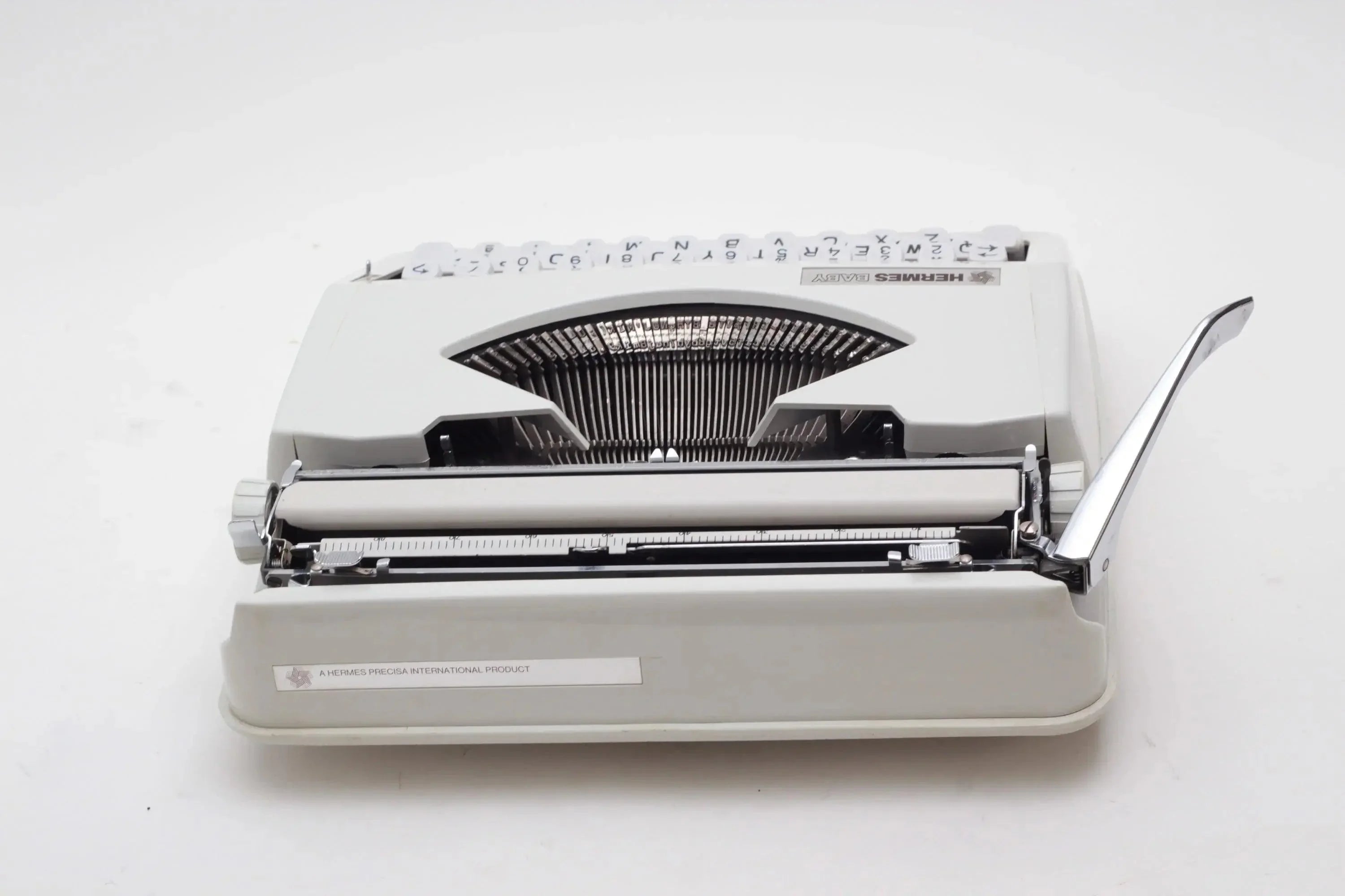 Hermes Baby Gray Manual Vintage Typewriter, Portable, Refurbished