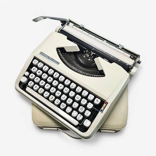 Hermes Baby Grey Manual Vintage Typewriter, Portable, Refurbished El Granero Typewriter.Company