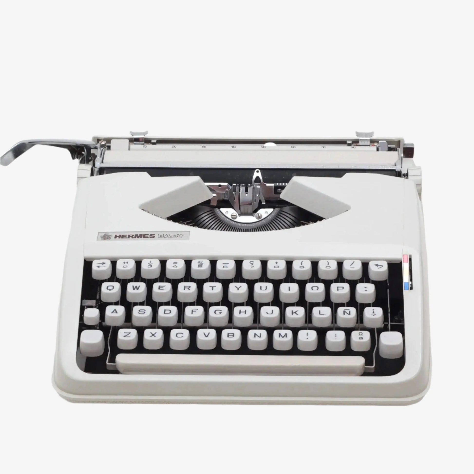 Hermes Baby Gray Manual Vintage Typewriter, Portable, Refurbished