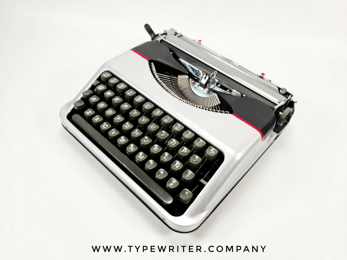 Hermes Baby Silver Typewriter, Vintage, Mint Condition, Manual Portable, Professionally Serviced by Typewriter.Company - ElGranero Typewriter.Company