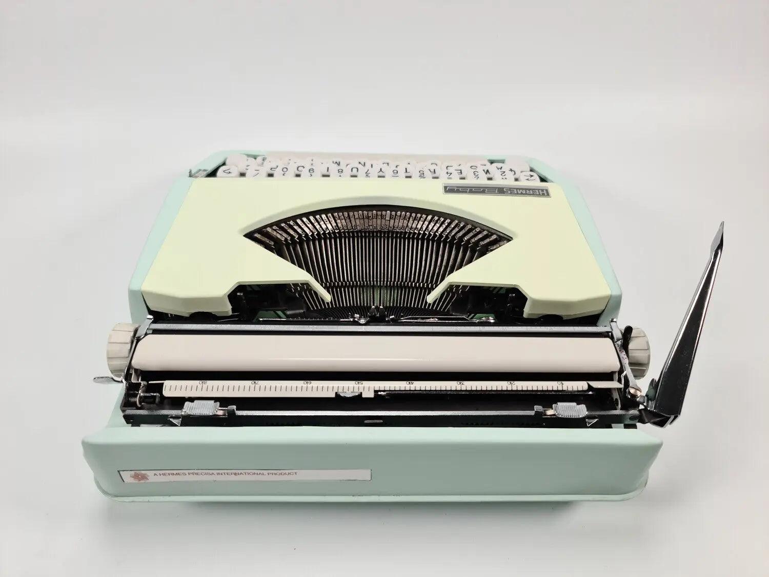 Hermes Baby, Mint Green Manual Vintage Typewriter, Refurbished
