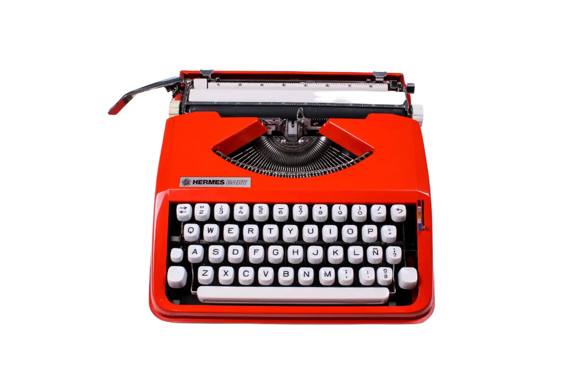 Hermes Baby, Orange Manual Vintage Typewriter, Serviced - ElGranero Typewriter.Company