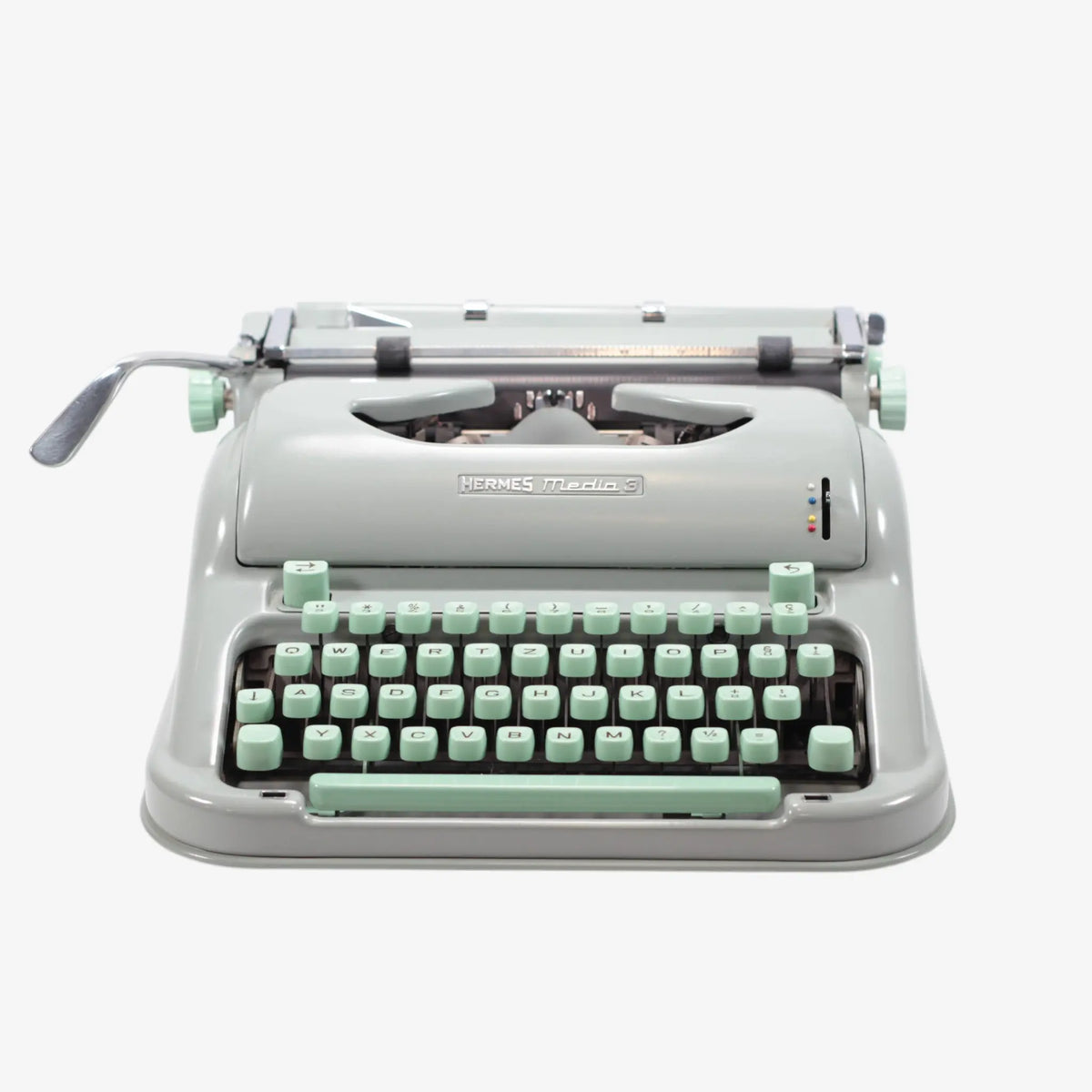 Hermes Media 3 Seafoam Green, Vintage Manual Typewriter, Serviced 