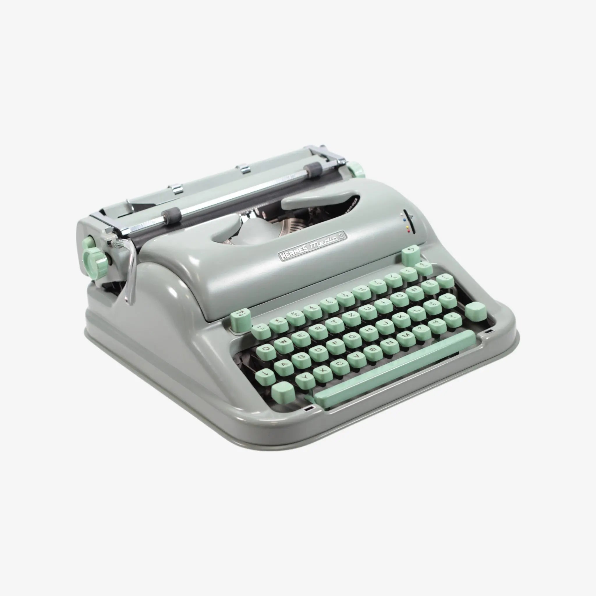 エルメスHermes Media 3 タイプライター Hermes Media 3 Seafoam Green, Vintage Manual Typewriter, Serviced